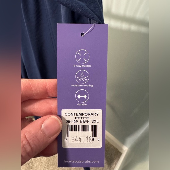 HeartSoul Heart Breaker Drawstring Women’s scrub bottoms Navy Blue 2XL 2X Petite - Picture 3 of 10